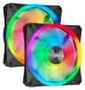 CORSAIR 140x140x25 QL140 RGB Pro LED Fan, Dual Pack